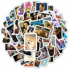 Стикеры 9 листов А6(58 наклеек)виниловые самоклеящиеся наклейки для детей и взрослых на телефон, велосипед, ноутбук, блокнот. Стикерпак Pop(ular) culture Bulba Craft