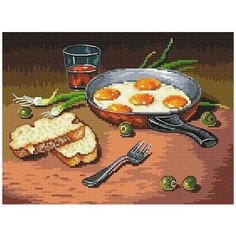 Набор для вышивания Сделано с любовью "Жареные яйца" 26x19 см, Еда Напитки Натюрморты