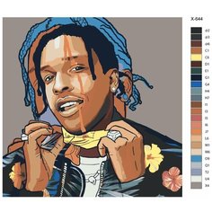 Картина по номерам X-644 "Репер ASAP Rocky" 40х40 Brushes Paints