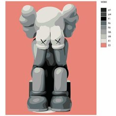 Картина по номерам W-360 "Игрушка художника (Брайан Доннелли) KAWS" 40X50 Brushes Paints
