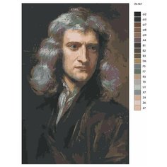 Картина по номерам W-747 "Исаак Ньютон" 60х90 Brushes Paints