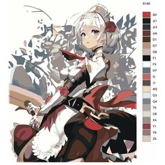 Картина по номерам S148 "Компьютерная игра - Genshin Impact (Геншин Импакт). Ноэлль" 40x50 Brushes Paints
