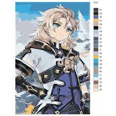 Картина по номерам S112 "Компьютерная игра - Genshin Impact (Геншин Импакт). Альбедо" 50x70 Brushes Paints