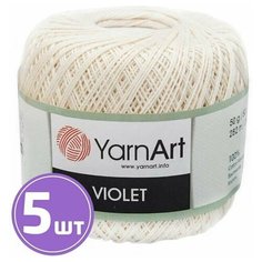 Пряжа YarnArt Violet (6282), белый, 5 шт. по 50 г