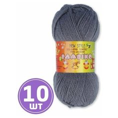 Пряжа детская, для вязания спицами, крючком Камтекс Бамбино классическая средняя, мериносовая шерсть/акрил цвет 169 серый, 10 шт. по 50 г 150 м