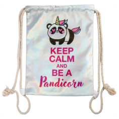 ArtFox Мешок для обуви Keep calm and be a Pandicorn, 4610177, серебристый