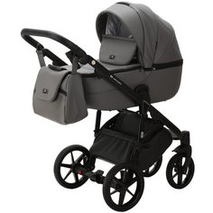 Коляска универсальная Adamex Bibione Deluxe 3 в 1, BI-SA4 - Cерая экокожа