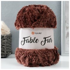 Пряжа "Fable Fur" 100% микрополиэстер 100м/100гр (986 коричневый) Yarn Art