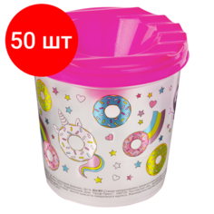 Комплект 50 шт, Стакан-непроливайка с рисунком "сладкие истории" юнландия, 191734