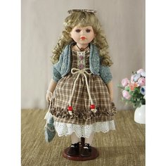 Кукла фарфоровая 16 на подставке Polly Dolls