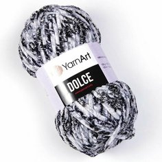 Пряжа YARNART Dolce (YarnArt), черно-белый принт - 801, 100% микрополиэстер, 5 мотков, 100 г, 120 м.