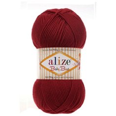 Пряжа Alize Baby Best (Беби Бест) 3 шт 390 вишня 90% акрил, 10% бамбук 100г 240м