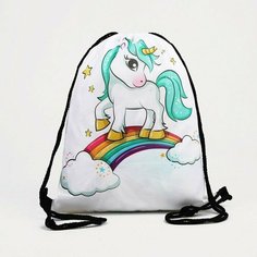 Мешок для обуви на шнурке, цвет белый Без бренда