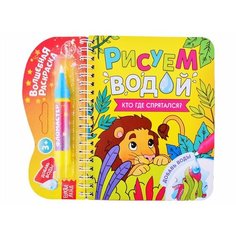 Книжка- раскраска Рисуем водой. Кто где спрятался? Ademar