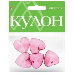 Кулон полупрозрачный "Сердце", 5 цветов, 5 штук Альт