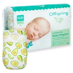 Offspring подгузники NB (до 4 кг), 56 шт., Авокадо