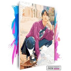 Картина по номерам на холсте Stray Kids Han Ji Sung Хан Джи Сон, 60 х 90 см Красиво Красим