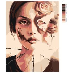 Картина по номерам Т390 "девушка- роза С шипами" 90Х120 Brushes Paints