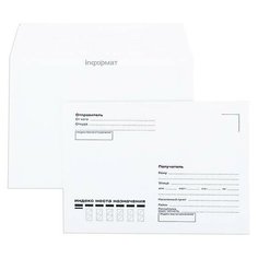 Конверт почтовый C6 inформат (114x162, 80г, стрип, печать "Куда-Кому") офсет, 1шт. Informat