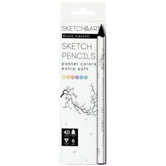 Скетч карандаши цветные "SKETCH&ART" утолщенные, грифель 4 ММ, "пастельные" 6 ЦВ. , Арт. 30-0118/03