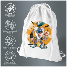 Сумка для обуви CoolPodarok Шимпанзе с рисунком собаки