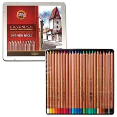 Koh-I-Noor Пастель сухая в карандаше набор 24 цветов, Koh-I-Noor Soft GIOCONDA 8828