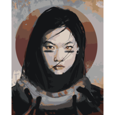 Картина по номерам Киберпанк. Японка на стену Палитра забав