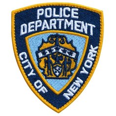 Нашивка (шеврон, патч) на липучке, Стежкофф, "NYPD", 9,0х7,5 см, 1 штука