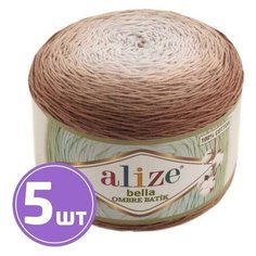 Пряжа Alize Bella Ombre Batik (7410 темно-бежевый), 5 шт. по 250 г, Alize
