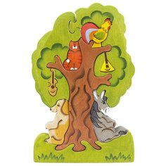 Деревянный игровой набор пазл Бременские музыканты на дереве Нет бренда