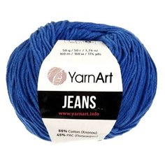 Пряжа YarnArt Jeans, 55 % хлопок, 45 % акрил, 50 г, 160 м, 2 шт., 47 василек