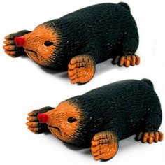 Резиновые фигурки Кроты мялки животные для малышей / 2 шт. Denco Store