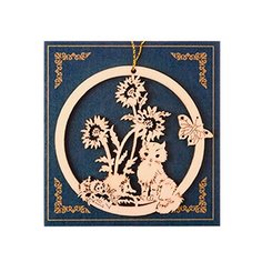 Весенний декор раскраска "Колечко с кошкой", дерево, 8х8 см Domovitto