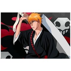 Картина по номерам на холсте Аниме Блич (Ичиго, Рукия, Орихимэ, Урю) - 7973 Г 60x40