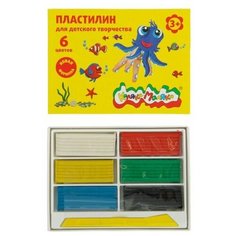 Пластилин 6 цветов 90 г "Каляка-Маляка", со стеком Нет бренда
