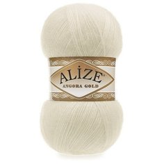 Пряжа Alize Angora Gold (Ангора Голд) - 2 мотка 01 кремовый 20% шерсть, 80% акрил 550м/100г