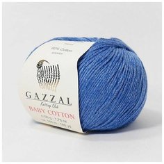 Пряжа Gazzal Baby Cotton (Газзал Беби Коттон) - 10 мотков Джинс (3431) 60% хлопок, 40% акрил 165м/50г