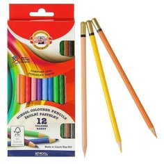 Карандаши 12 цветов Koh-I-Noor 2112, рифленая поверхность, картонная упаковка, европодвес./В упаковке шт: 1