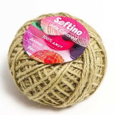 Пряжа 100% джут "Softino Jute Colored" 50м ±2м хаки 50 гр нет бренда