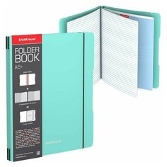 Тетрадь А5+, 2x48 листов в клетку ErichKrause "FolderBook Pastel Mint", сменная пластиковая обложка, блок офсет, белизна 100%