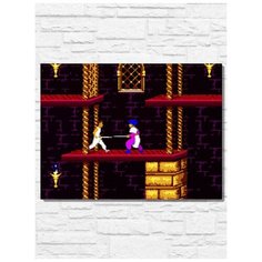 Картина по номерам на холсте игра Prince of Persia (Sega, Сега, 16 bit, 16 бит, ретро приставка) - 9909 Г 30x40