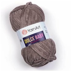 Пряжа для вязания YarnArt Dolce Baby (ЯрнАрт Дольче Беби) - 1 моток 754 темно-бежевый, фантазийная, велюровая для игрушек 100% микрополиэстер 85м/50г