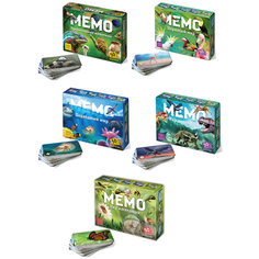 Настольные игры Мемо Удивительные животные + Пернатый мир + Подводный мир + Мир Динозавров + Мир насекомых