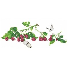 Набор для вышивания Каролинка "Натюрморт с малиной", 21x57 см