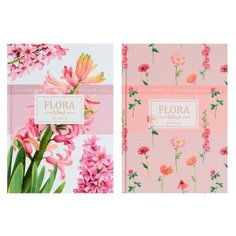 BG Бизнес-блокнот А5, 80 листов в линию Flora, евроформат, твёрдая обложка, матовая ламинация, выборочный лак, блок офсет, микс BG®