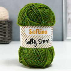 Пряжа 70% акрил, 30% шёлк "Softy Shine" 50 гр 85 м цвет 30 папоротник (2 шт.) Softino