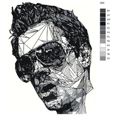 Картина по номерам Q42 "Рисунок Брэда Питта" 60x80 Brushes Paints