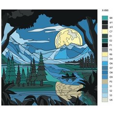 Картина по номерам X-890 "Рыбаки. Пейзаж" 70х70 Brushes Paints