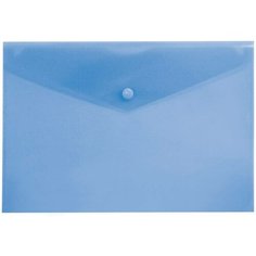 Конверт на кнопке Бюрократ -PK804A5BLU A5 пластик 0.18мм синий 10 шт.