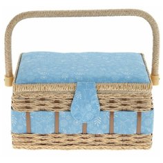 Шкатулка для рукоделия (с подносом и набором для шитья), L28 W18 H13 см РЕМЕКО